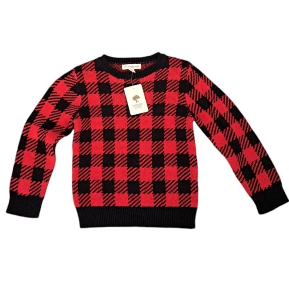 Tucker + Tate Red Black  Pullover Buffalo Plaid  Sweater Size 3  NWT